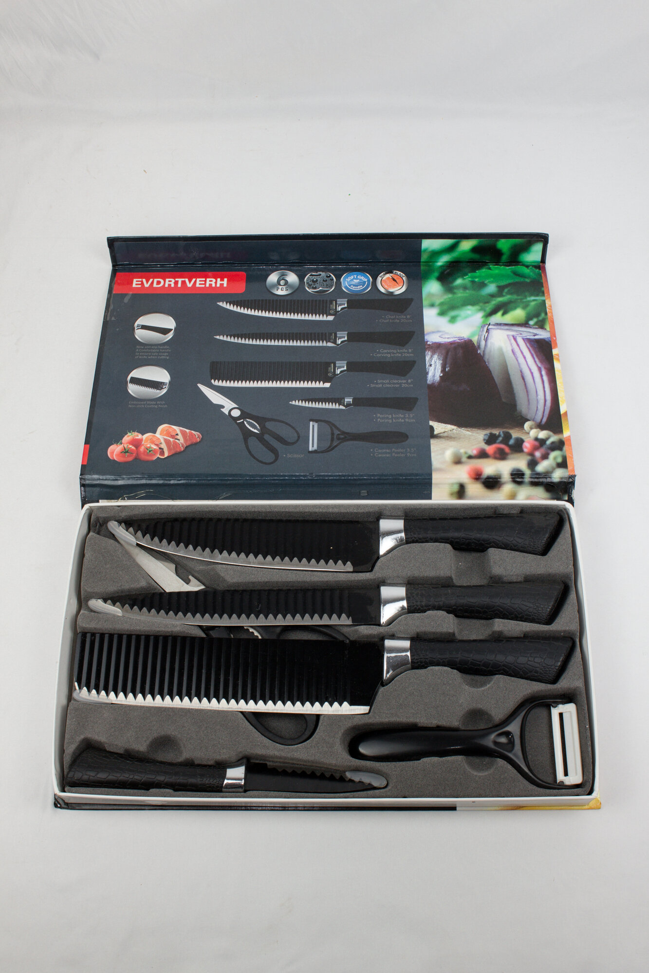 Красивый, современный и острый набор ножей, в наборе 6 предмет — фото 1