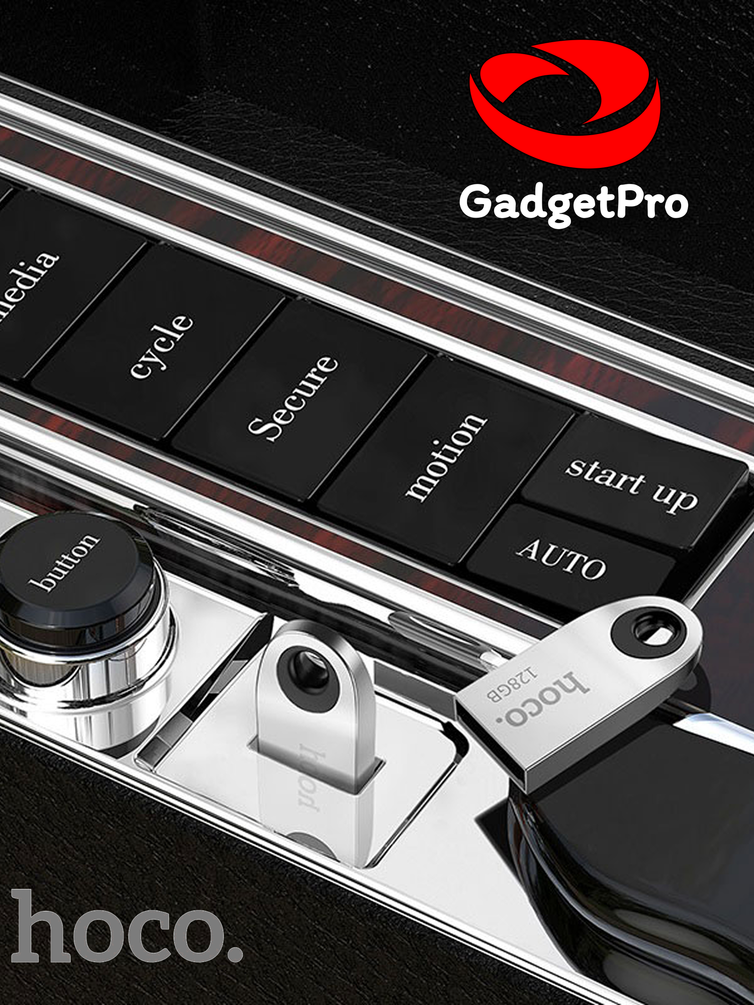 Флеш-накопитель Hoco UD9 Insightful 128 ГБ USB 2.0, металл+ABS, серебристый