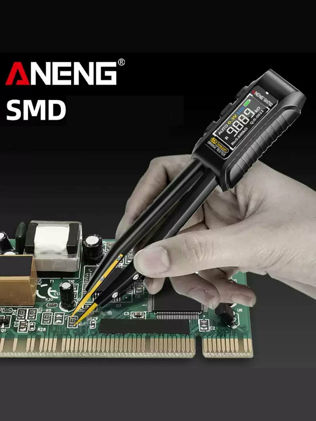 Цифровой мультиметр ANENG GN702 OLED дисплей, пинцет - тестер, Type-C, автоудержание