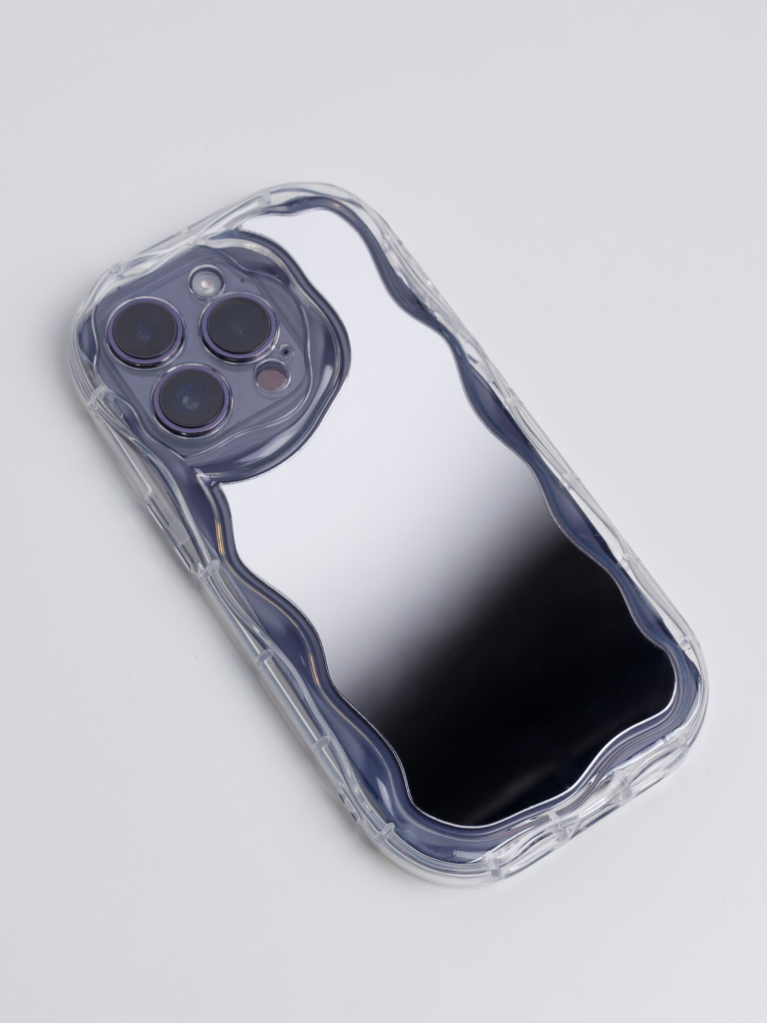 Чехол-бампер для iPhone 13 pro, с зеркалом, полупрозрачный, soft-touch — фото 1