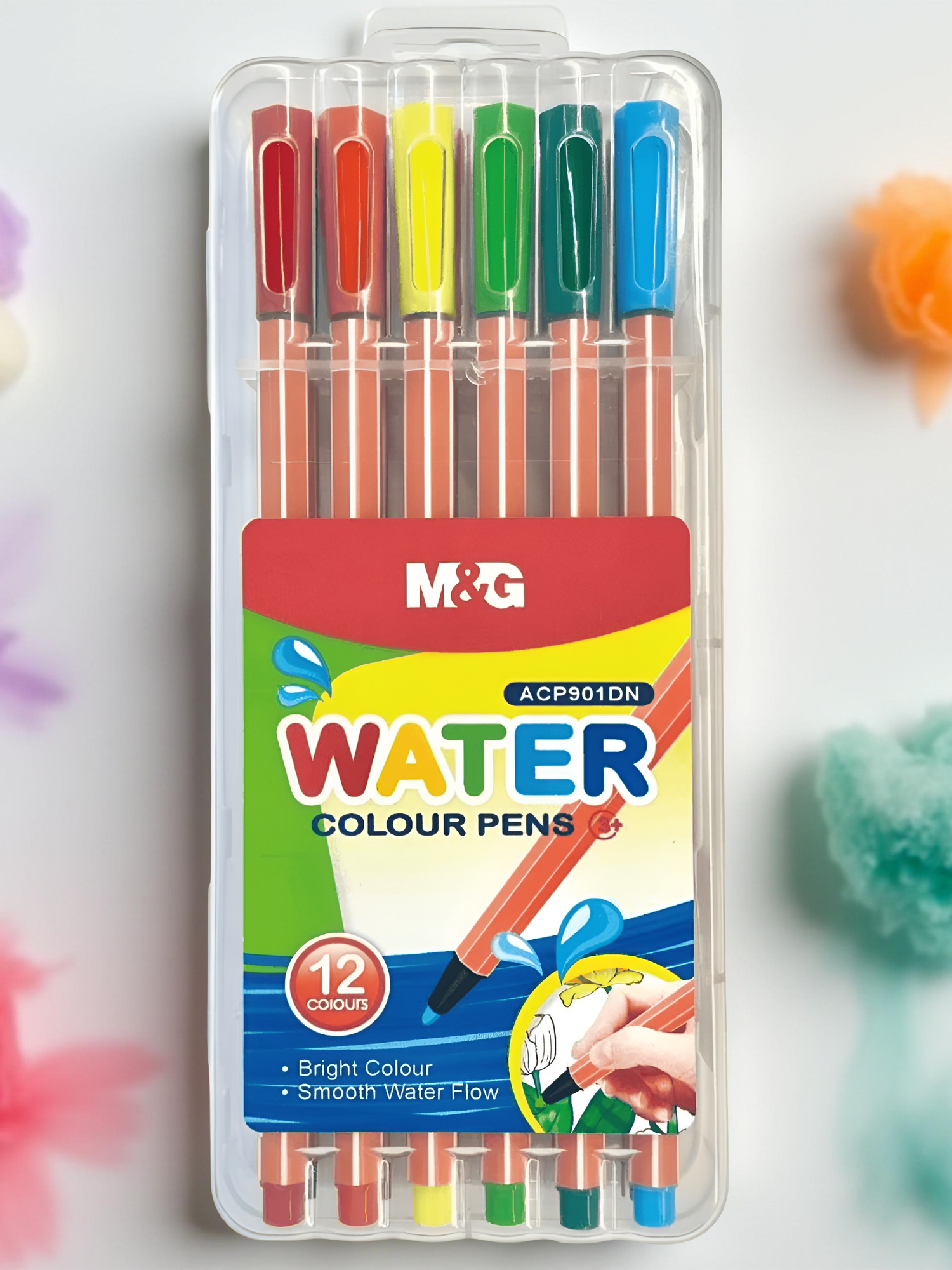 Акварельные фломастеры Chenguang Flowmaster, 12 цветов - №: ACP901DN