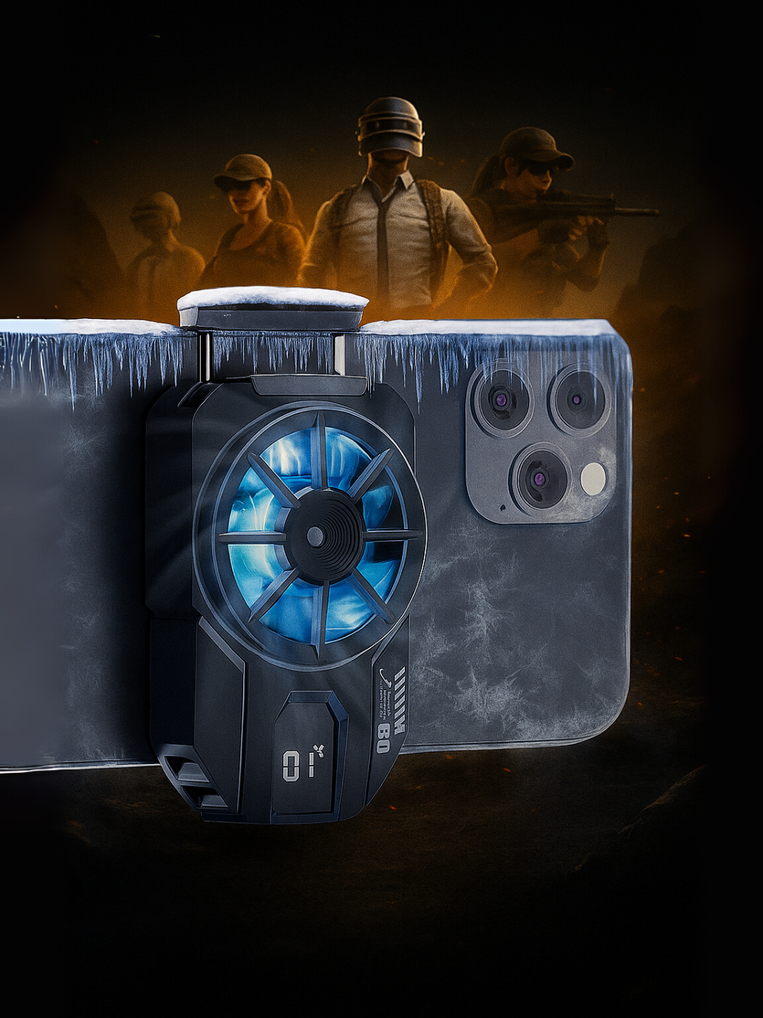 Кулер для телефона, для игр в PUBG и другие, Показывает градусы — фото 1