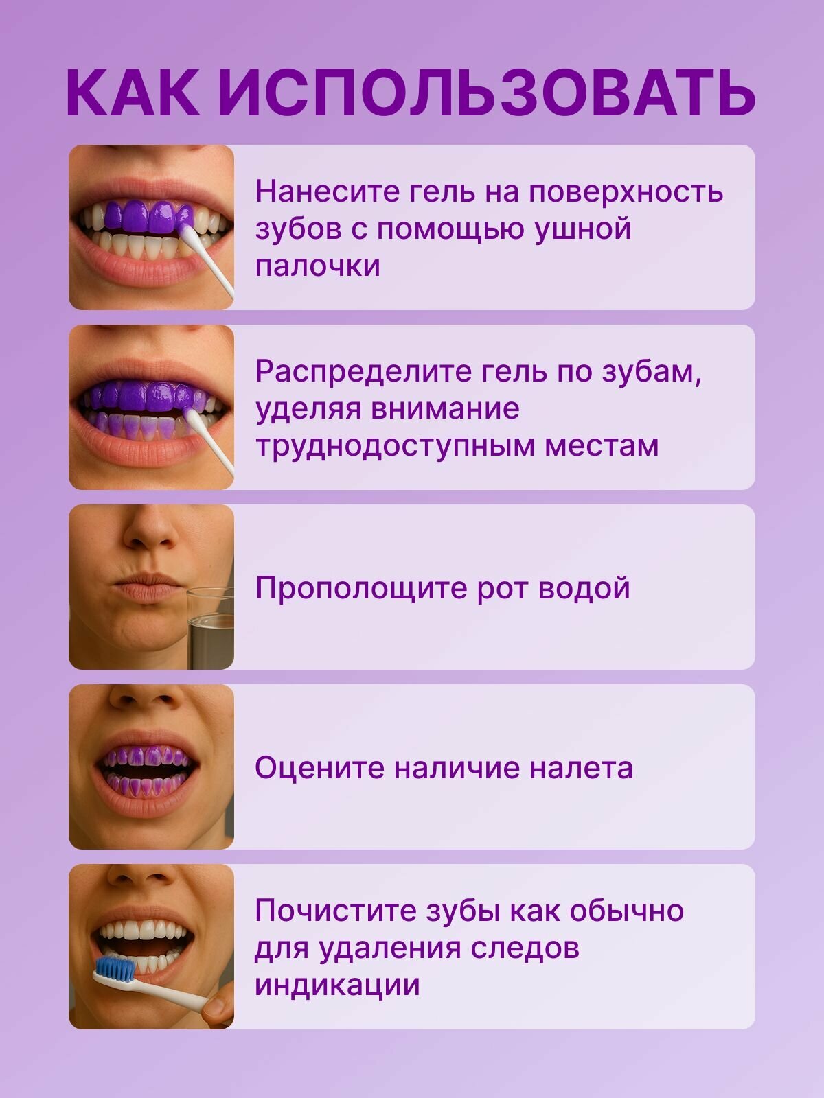 Гели Для Полости Рта Индикатор зубного налета, гель Plack Test, 350 применений, 40 мл.