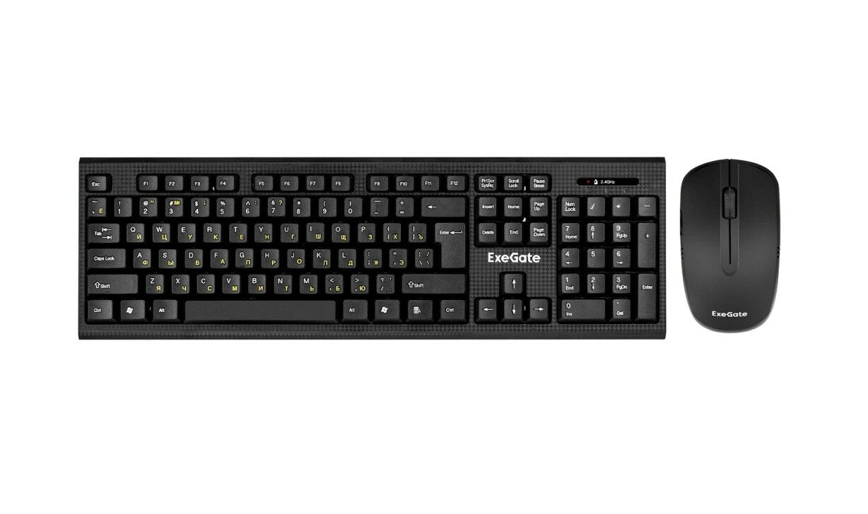 Беспроводной комплект клавиатура + мышь ExeGate MK280, черный EX296104RUS