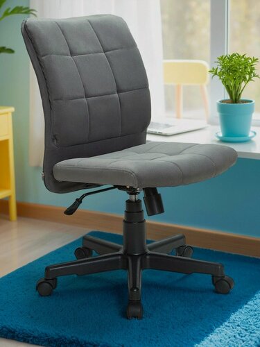 Изображение товара Компьютерное кресло оператора КР 555 Black обивка велюр серый