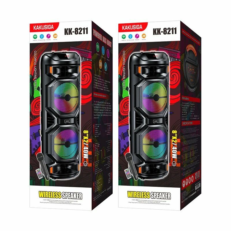 Портативная беспроводная колонка KAKUSIGA KK-8211, Bluetooth, Стерео, Черная