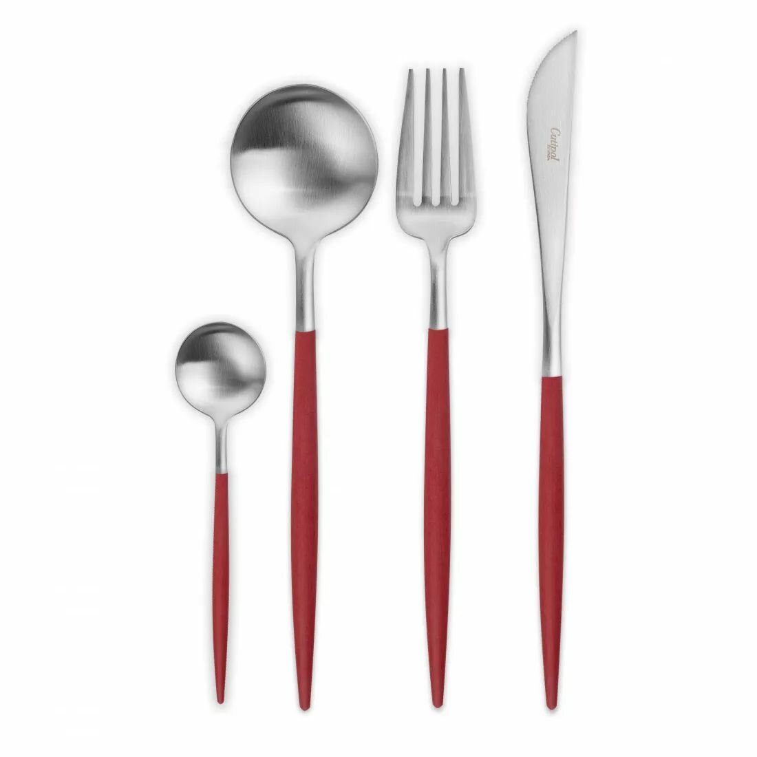 Набор столовых приборов Cutipol Goa Red Matte Brushed GO.006. R