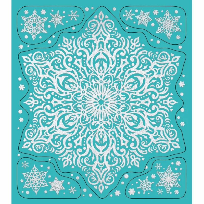 Наклейка новогодняя оконная Снежная снежинка 155x175см арт.90262 Magic Time 1832559