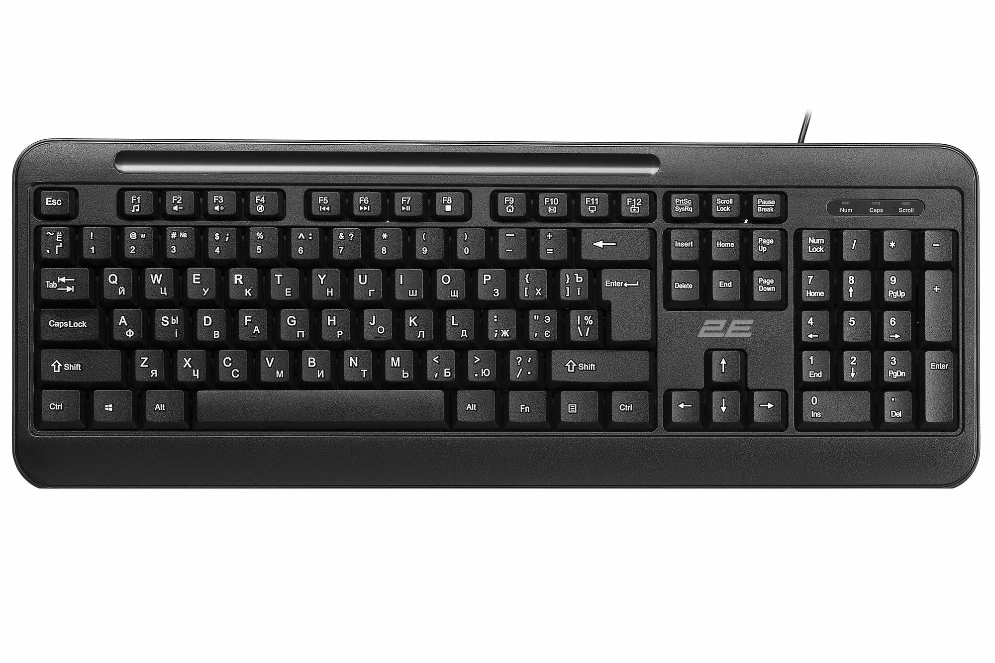 Клавиатура от бренда 2E KM1040 USB Black, проводная клавиатура