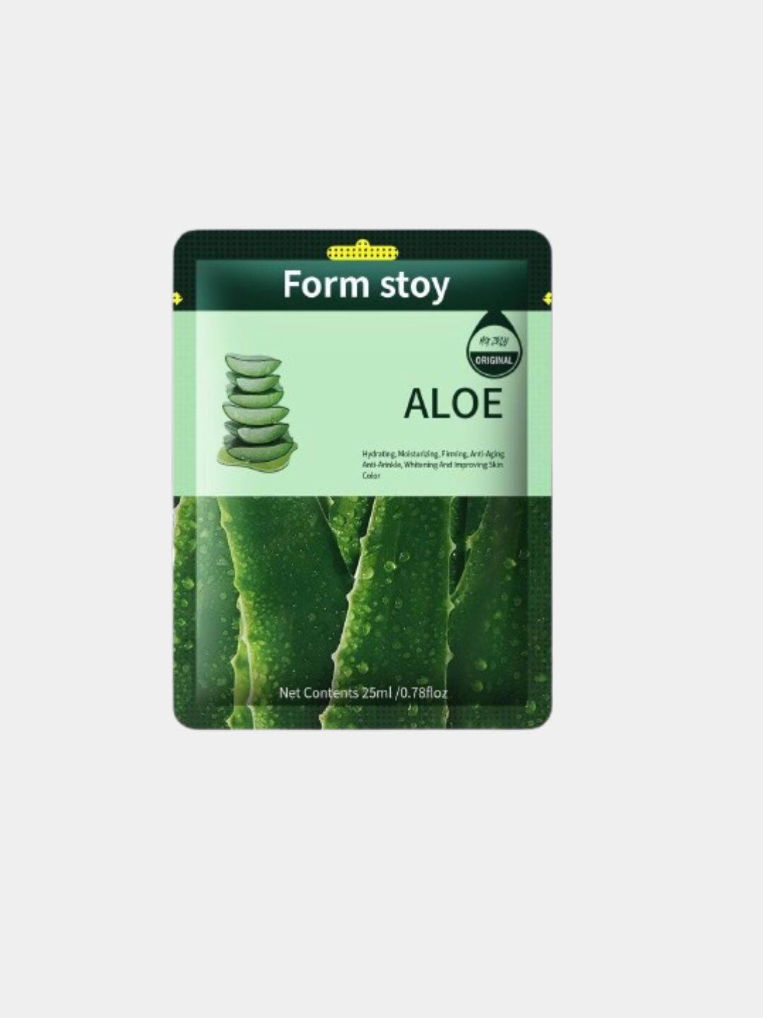 Тканевая маска Form Stoy, одноразовая, увлажняющая, восстанавливающая Aloe