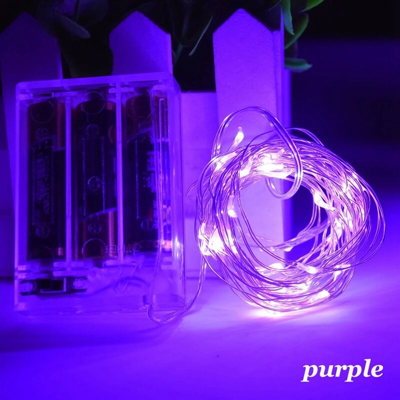 RANPO светодиодная гирлянда 9 цветов 10-100 LED медный провод 10M 100LEDs Фиолетовый Фиолетовый