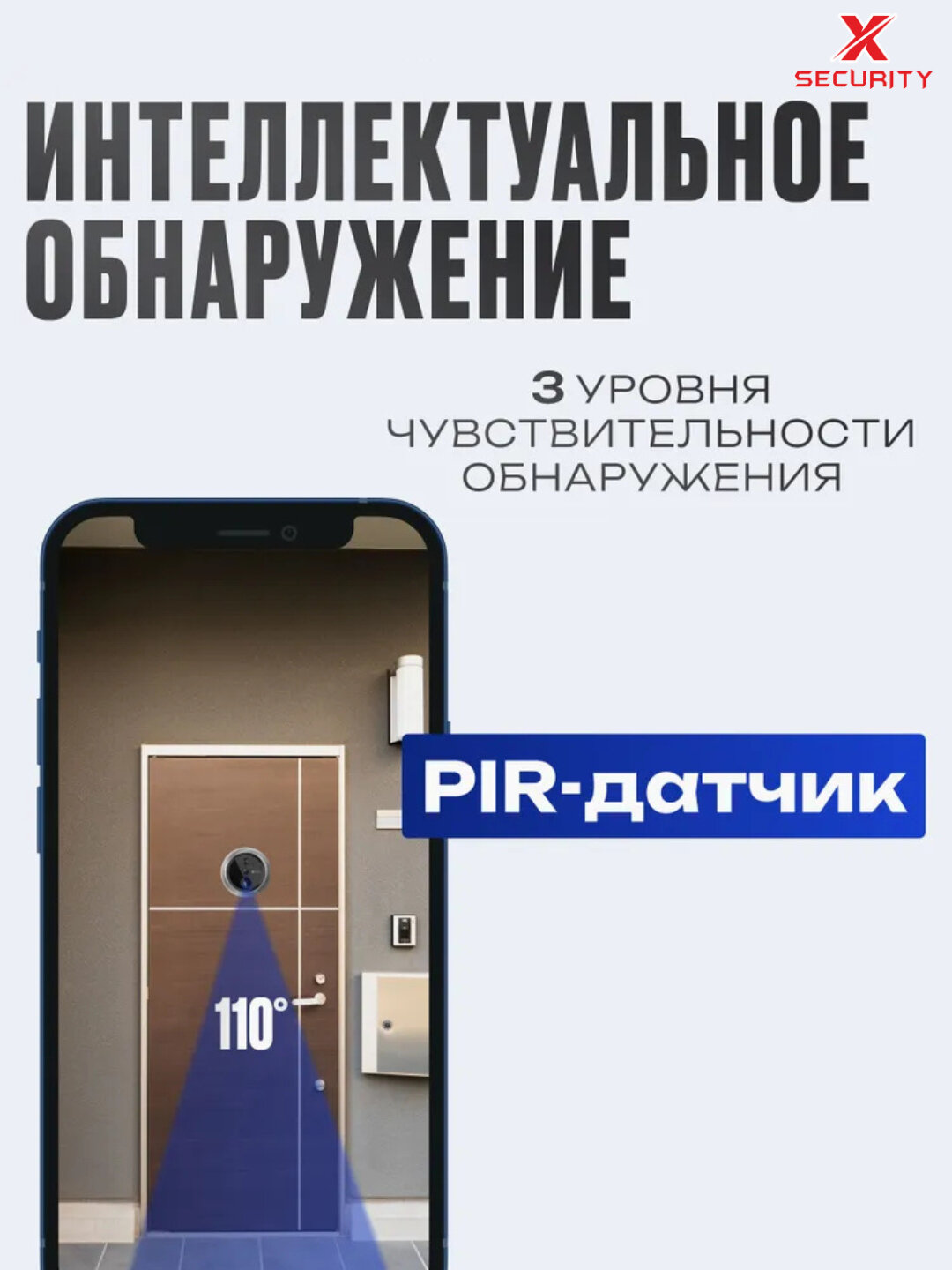 DP2C Wi-Fi дверной видео глазок без проводов, обнаружение движения, угол обзора 155° — фото 1