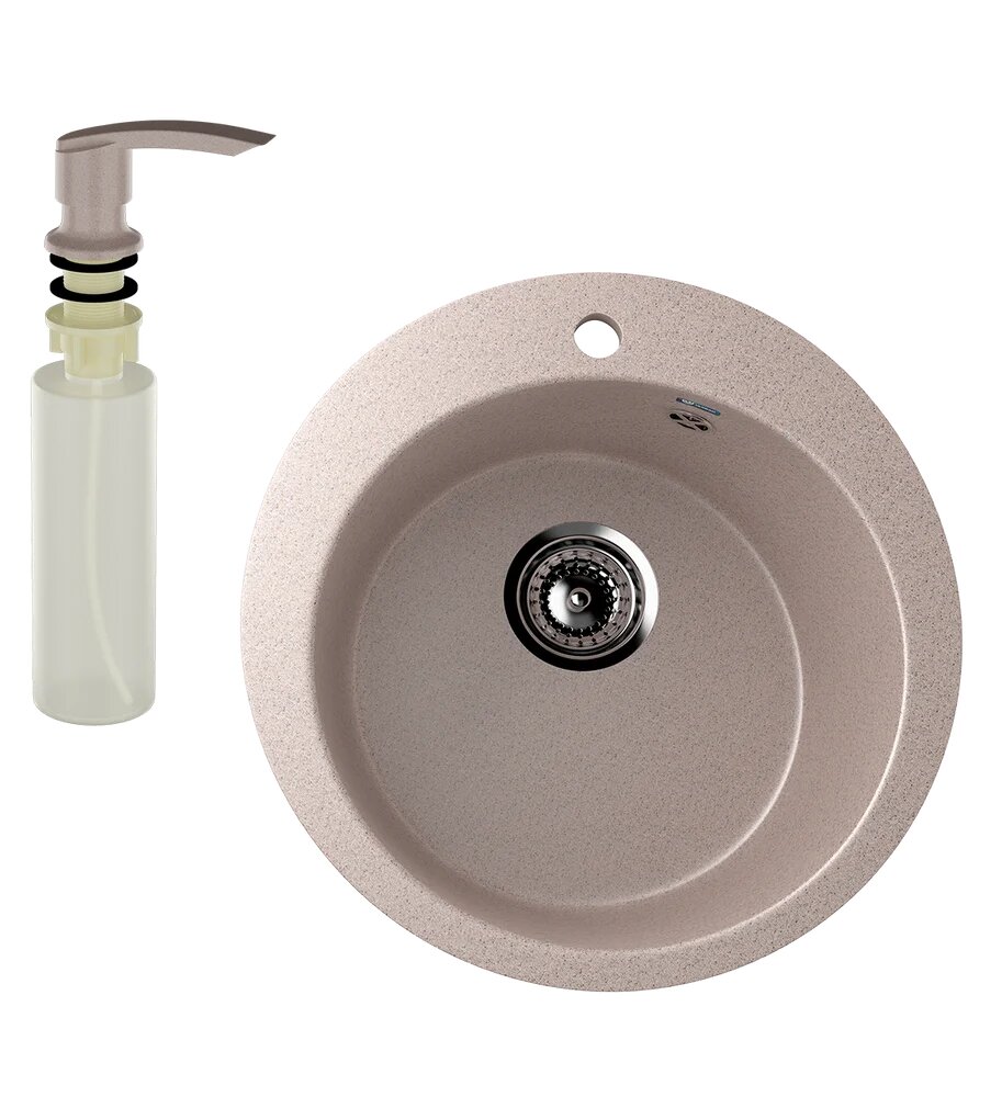 Мойка кухонная Ulgran U-405 302 49x49 мойка для кухни бежевая матовая круглая российская