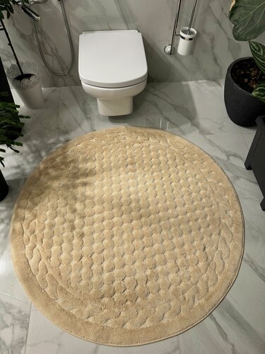 Изображение товара Коврик для ванной и туалета Natali's Carpets песочный, круглый 100х100 см , Турция