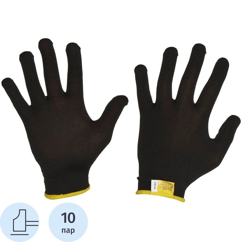 Перчатки нейлон Manipula микрон блэк TNY 25 MG102  10 п уп р7  ПС