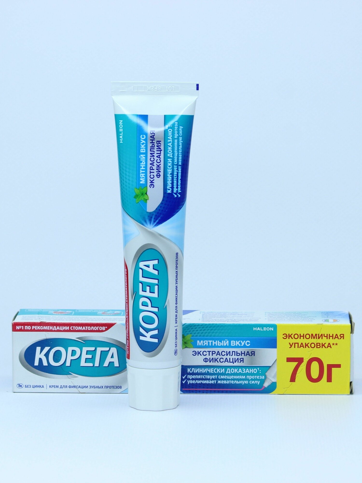 Корега крем для зубных протезов Экстра-сильная фиксация, мятный вкус, 70 мл