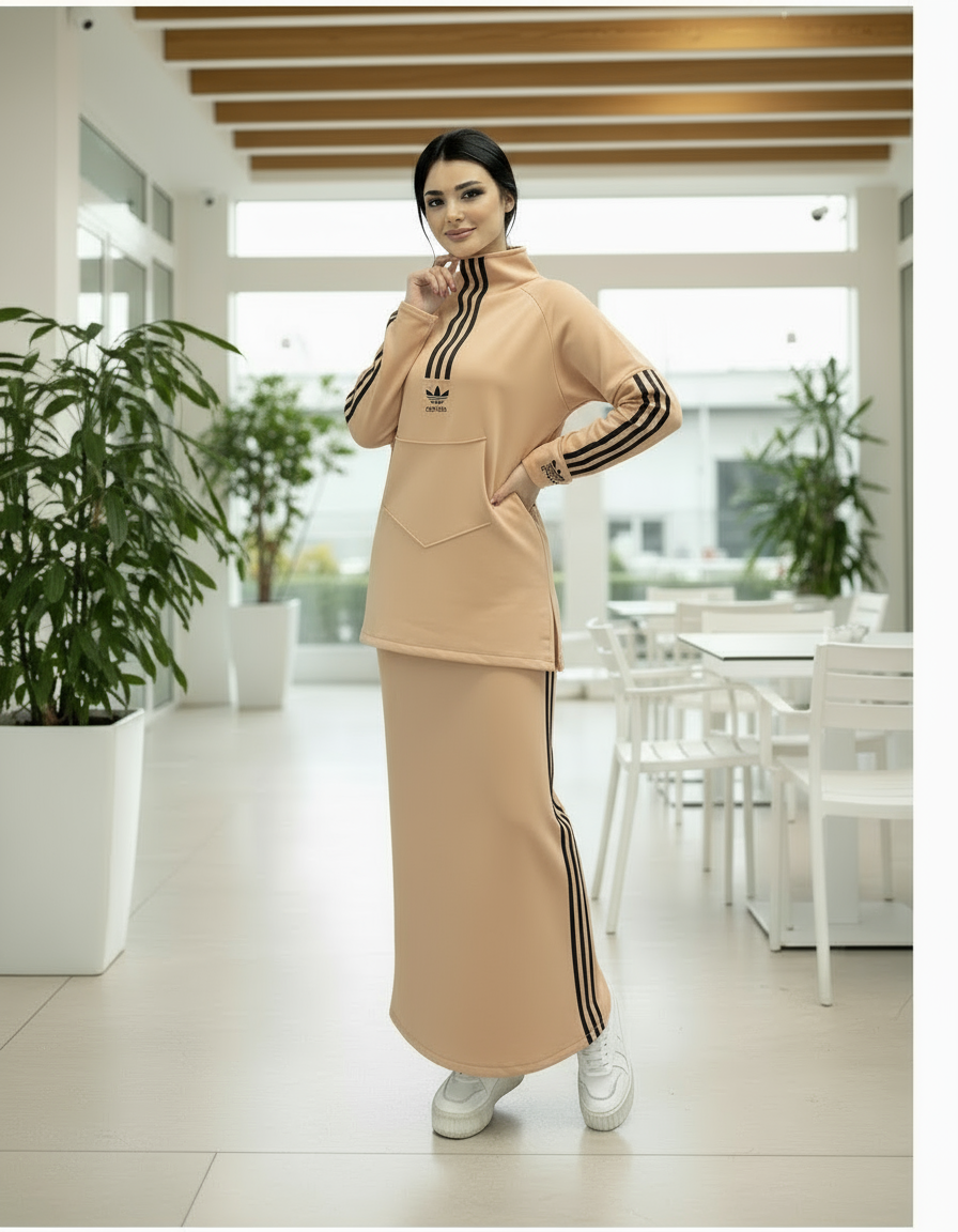 Платье  ayollar uchun uy kiyimi, ko'ylak komplekt, размер ovesize, beige