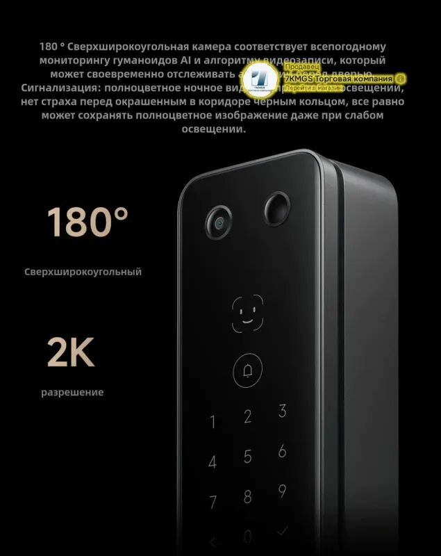 Схема крепления умного замка Xiaomi на деревянную дверь с использованием усиленных монтажных пластин