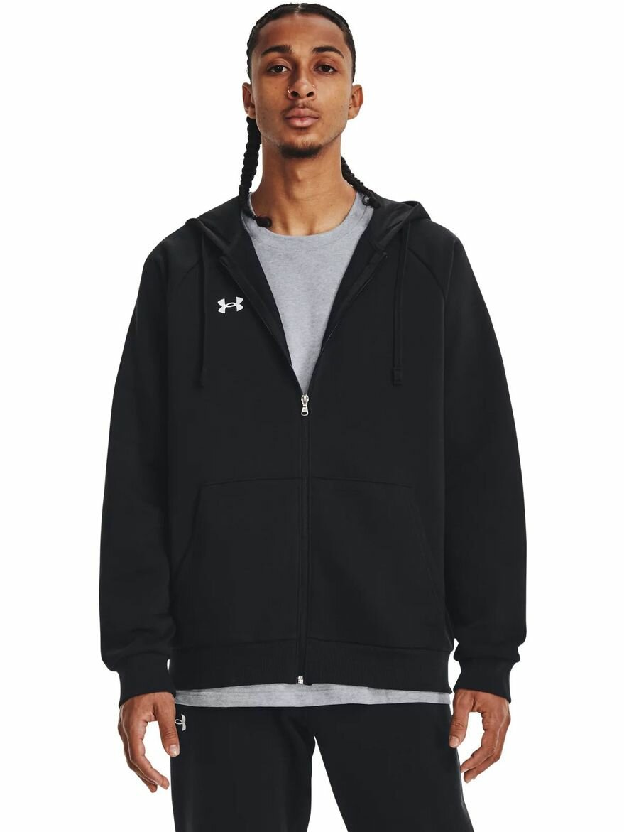 Толстовка спортивная Under Armour Rival Fleece FZ Hoodie размер XXL  черный