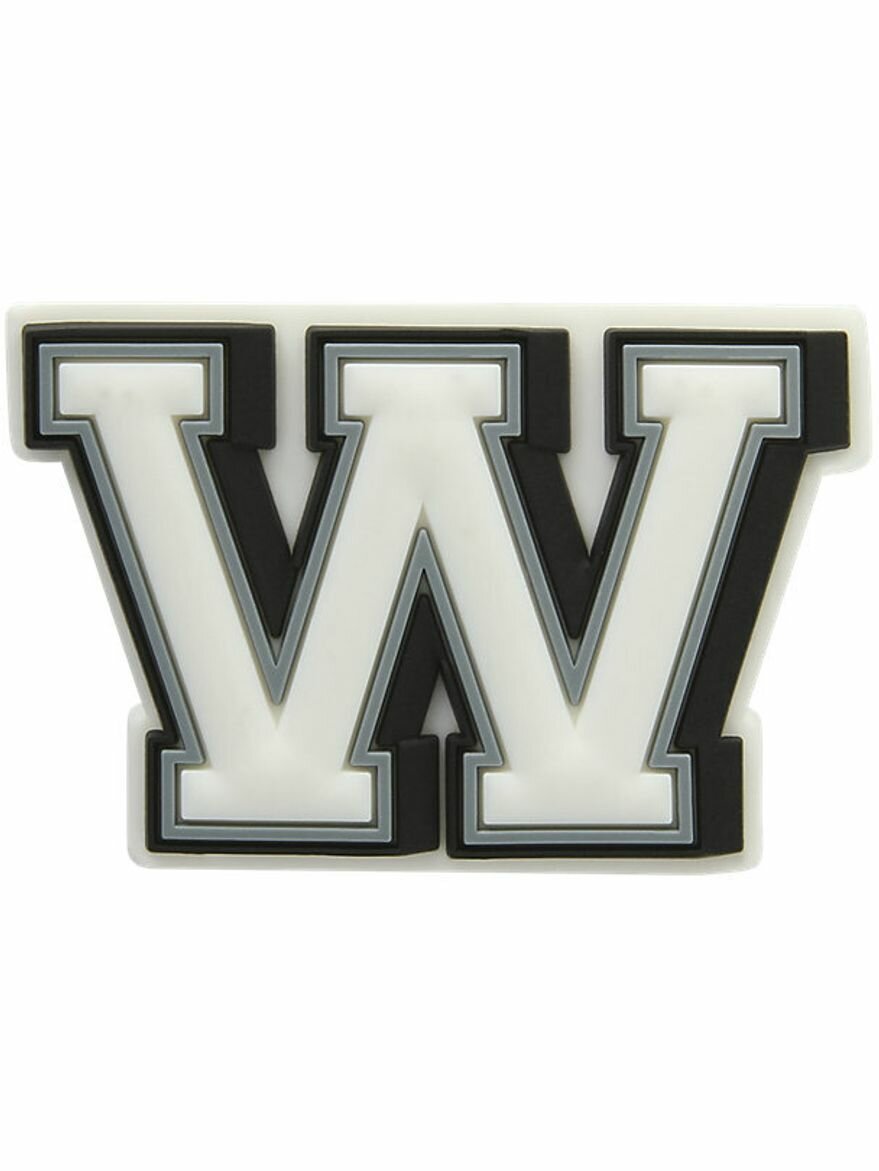 Джибитс Crocs Jibbitz Letter W Унисекс 10007016 onesize серый Унисекс Повседневный 100% полимер