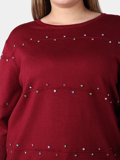 Свитер , размер OneSize, бордовый — фото 1