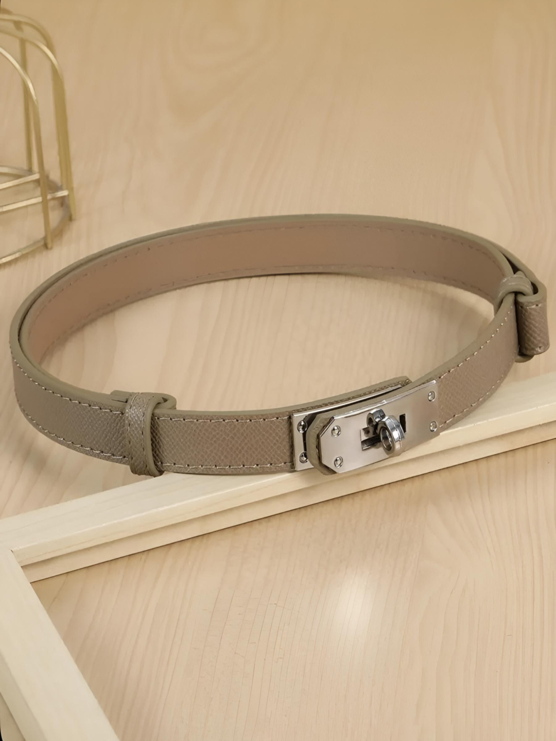 Ремень  для девочек и женщин, размер 100, хаки — фото 1