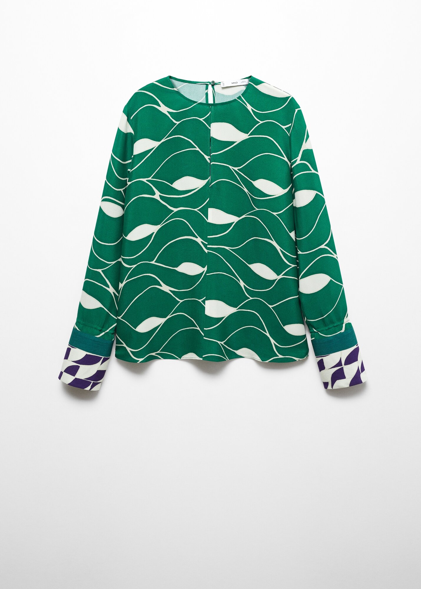 Блуза MANGO, размер 20, зеленый — фото 1