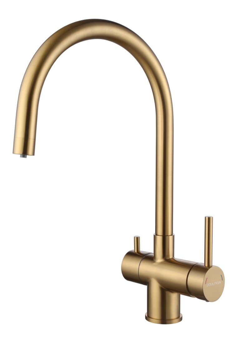 Смеситель Paulmark HELLER He213218-BG брашированное золото с подключением к фильтру — фото 1