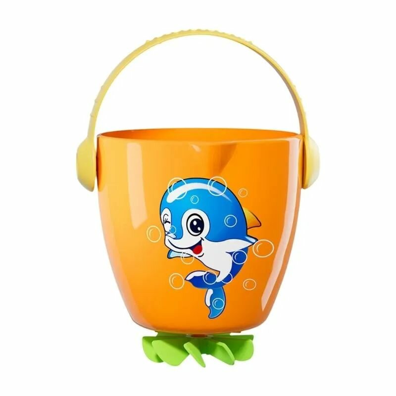 Мини-водяная игрушка для детей в виде мультяшного душа с ведерком - оранжевая