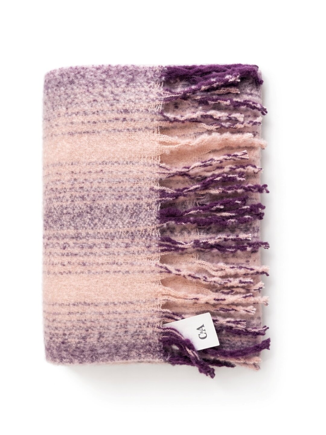 Шарф C&A C&A германия для женщин,218х40 см, универсальный, фиолетовый — фото 1