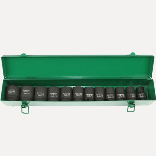 Изображение товара GARWIN PRO 626521-12 Набор ударных головок 38 мм 1/2" 12пр. 10-24 мм в металлическом кейсе