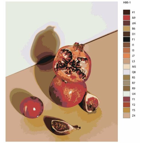 фото Картина по номерам н86 " натюрморт - гранат", 70x90 см brushes-paints