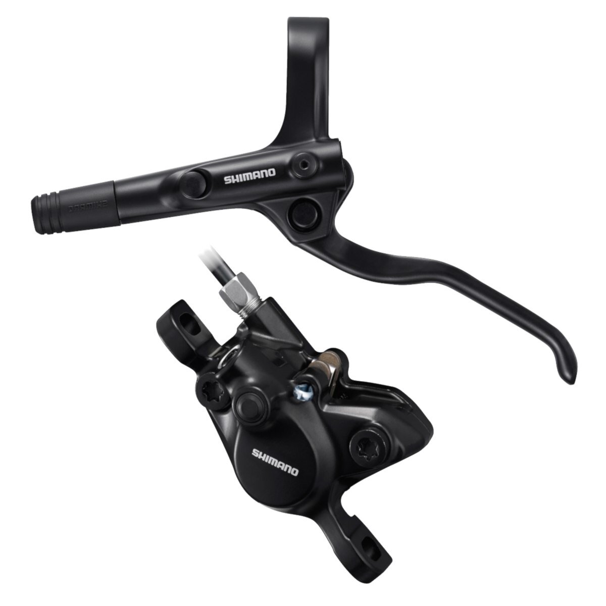 SHIMANO Тормоз диск. Shimano, MT200, BL(лев)/(передн), полимер. колодк, 1000мм, черн.