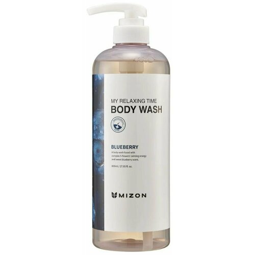 Mizon My Relaxing Time Body Wash Blueberry Гель для душа с экстрактом голубики 800мл mizon гель для душа с экстрактом молочного протеина body wash milk 800 мл mizon my relaxing time