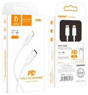 Кабель для Iphone / айфона , USB Type-C - Lightning, 1м, Data Cable PD 20W, для быстрой зарядки, белый