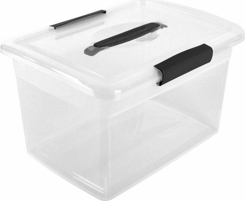 Ящик для хранения Keeplex Vision (прозрачный кристалл, с защелками и ручкой), 14 л KL252511999