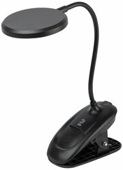 ЭРА Настольный светильник ЭРА NLED-513-6W-BK светодиодный аккумуляторный на прищепке черный
