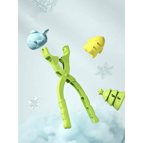 Снежколеп со сменными фигурками салатовый , 4 фигурки снежколеп детский снеголеп снегобол