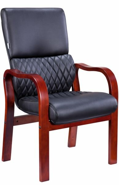 Кресло для посетителей Everprof President Wood CF экокожа макс. нагрузка 180 кг, каркас монолитный, поясничная поддержка