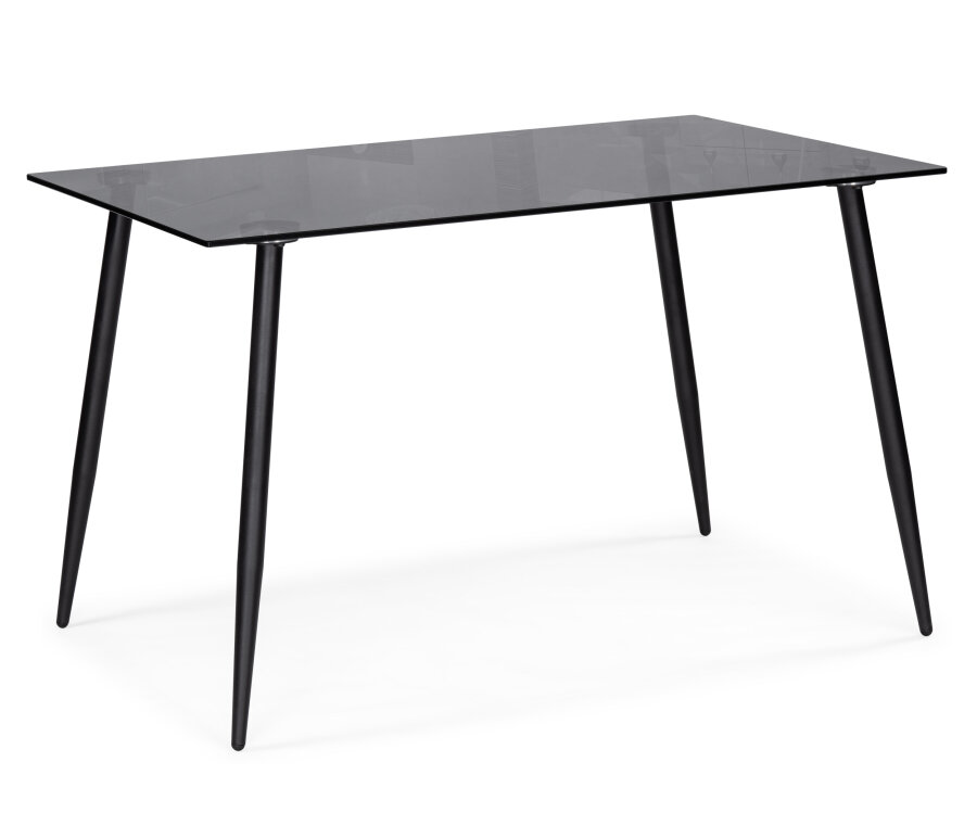 фото Стеклянный стол Woodville Smoke 120х80х75 clear gray / black