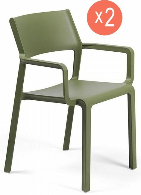 Комплект стульев садовых Trill Armchair, 2 шт, цвет агава, NARDI, Италия