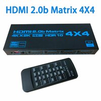 HDR 10 4K 4x4 HDMI матричный переключатель HDCP 2, 2 сплиттер 4 в 4 выхода аудио преобразователь EDID IR для камеры ПК на ТВ монитор, with AU Plug