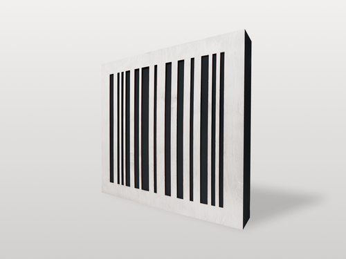 Изображение товара Акустическая панель Штрихкод 500х500х50мм, цвет Белое дерево