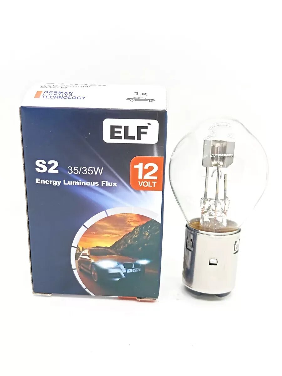 Лампа для мотоцикла ELF S2 12V 35/35W BA20D 1 шт.