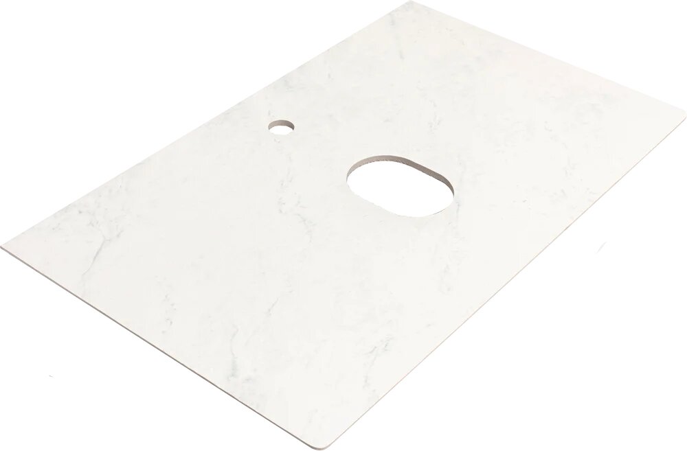 Столешница в ванную под раковину La Fenice Granite FNC-03-PL01-100 белый мрамор