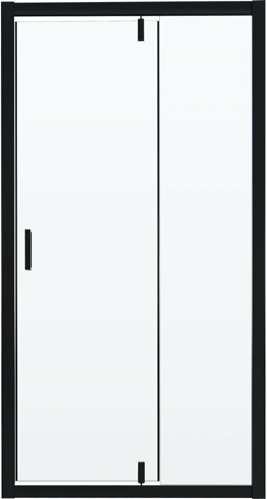 Душевая дверь в нишу Niagara Nova NG-83-10AB стеклянная распашная 100 см с черным профилем одностворчатая китайская