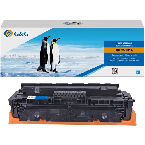 G&G Картридж лазерный GG-W2031A 415A голубой 2100стр. для HP LJ M454 MFP M479
