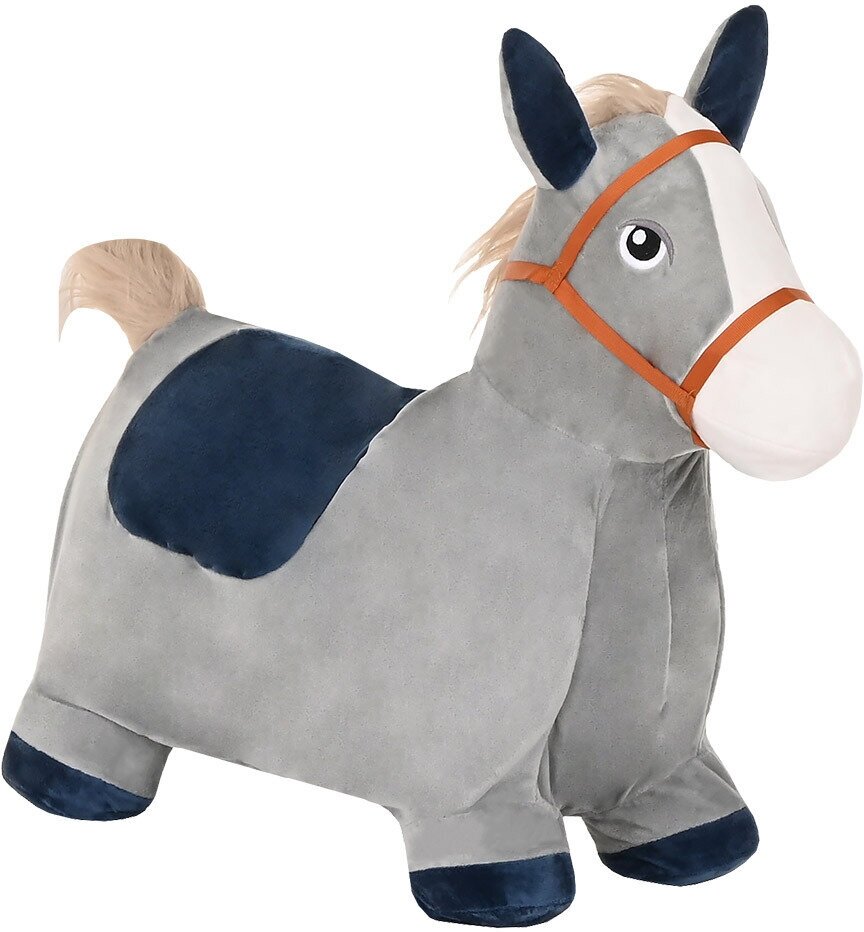 Прыгуны-животные Pituso Ослик PVC+съемный плюшевый чехол, с насосом/ лошадка попрыгун/ резиновая лошадка/ игрушка в подарок для мальчика и девочки