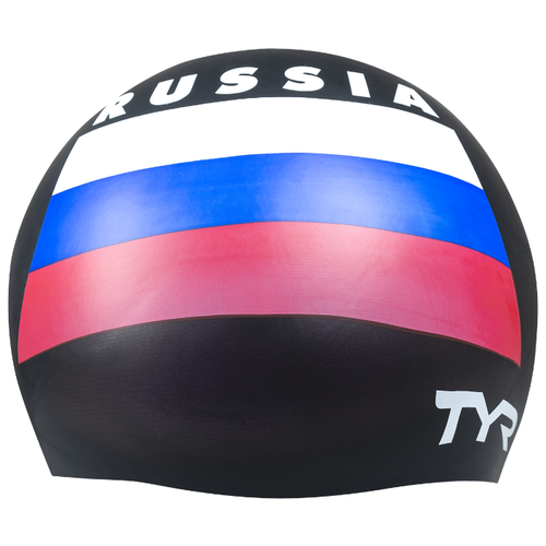 фото Шапочка для плавания tyr russia silicone swim cap, силикон, lcsrus/001,черный