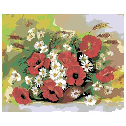 Картина по номерам Букет полевых цветов, 40x50 см модульная картина букет из полевых цветов 161x131